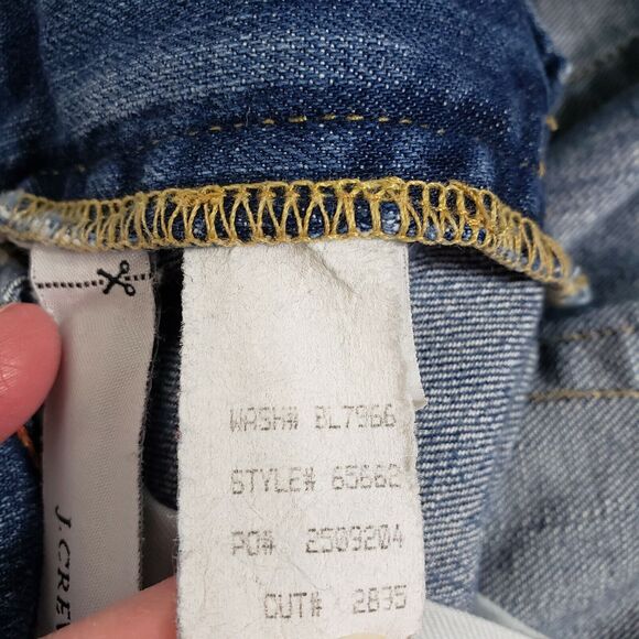 J Crew Womens Jeans Size 6 Reg Stretch Distressed Raw Hem Bootcut Blue Denim Mid - Picture 11 of 11